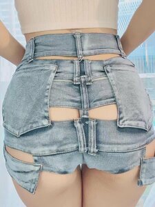 LRM3130★新品ショートパンツ セクシー 美尻ショートパンツ ハイウエスト デニムショーツ ホットパンツ S~XXL