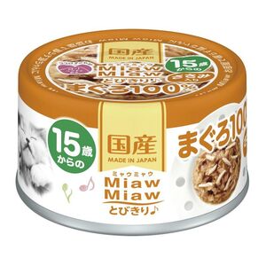 アイシア 15歳からの ミャウミャウ とびきりまぐろ ささみ入り まぐろ 60g 猫用缶詰 キャットフード