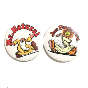 デカ缶バッジ 58mm Robert Crumb ロバートクラム Mr Natural ヒッピー