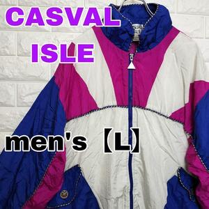 B397【CASVAL ISLE】ナイロンジャケット【メンズL】