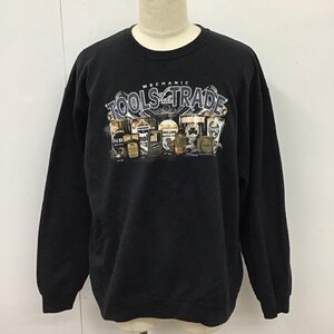 USED 表記無し 古着 トレーナー 長袖 スウェット 裏起毛 Sweat Sweatshirt 黒 / ブラック / 10116821