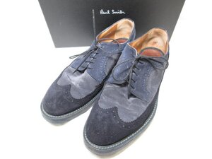 美品 【ポールスミス Paul Smith】 スエードレザー フルブローグ ドレスシューズ (メンズ) size7/41 ネイビー系 ■15MZA5253■