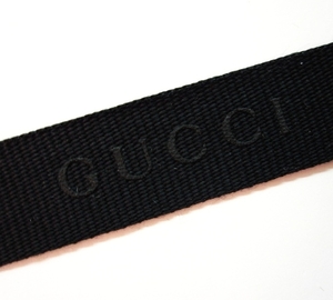 新品 グッチ GUCCI リボン限定バージョン 黒　ブラック 100％本物・正規 新品 1m 単位 非売品