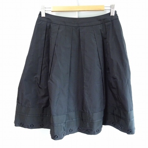 #anc TO BE CHIC トゥービーシック スカート 42 黒 フレア 金具 大きいサイズ レディース [758595]