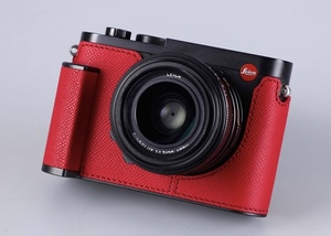 本革 LEICA ライカ Q/QP用 カメラケース 赤