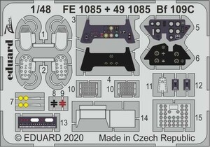 エデュアルド ズーム1/48 FE1085 Bf-109C for Modelsvit kits