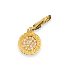 【総重量 4.45g】BVLGARI (ブルガリ)  イエローゴールド ペンダントトップ K18YG 4.45g ダイヤモンド 0.19ct