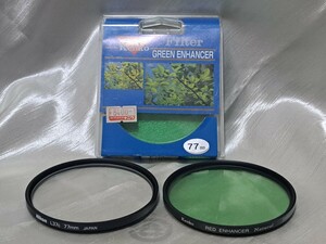 フィルター 77mm /Kenko ケンコー グリーンエンハンサー GREEN ENHANCER,レッドエンハンサーナチュラル、Nikon L37c 3枚セット