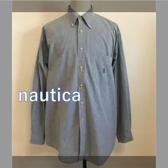 ＃247　nautica　ノーティカ　長袖シャツ　水色　チェック　XL　メンズ　古着