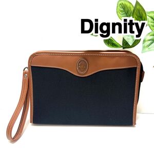 【美品】Dignity セカンドバッグ クラッチバッグ ブラック ブラウン