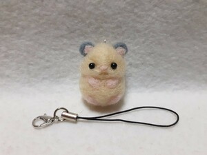 羊毛フェルト ハンドメイド ハムスター　キンクマちゃん ストラップ 