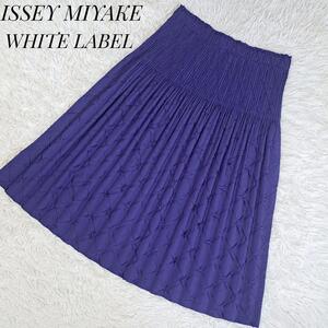 【入手困難/美品】ISSEY MIYAKE WHITE LABEL イッセイミヤケ ホワイトレーベル プリーツスリットスカート 紫 パープル サイズ2