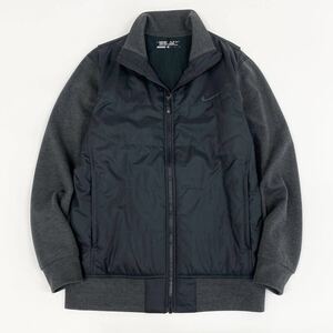 Ca24《美品》NIKE GOLF ナイキゴルフ ファブリックミックスフィルドジャケット 中綿ブルゾン L ニット切替◯ 702866010 メンズ 紳士服 