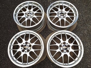 美品 鍛造 BBS RG-R DSK シルバー 18インチ 8.5J+43 RG782 9J+48 RG781 PCD114.3 5穴 4本