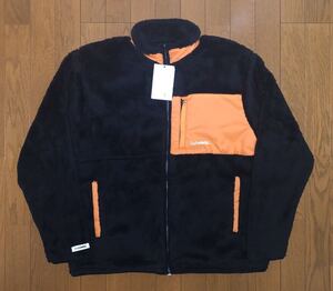 新品 未使用 Subciety FLEECE JKT XL サブサエティ ボア フリースジャケット ボア フリース ボアジャケット ブラック オレンジ 黒 橙 ＸＬ