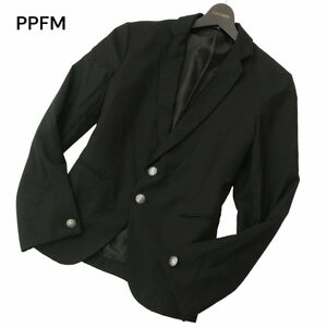 PPFM ペイトンプレイス 通年 総裏 刻印 銀ボタン★ テーラード ジャケット ブレザー Sz.L　メンズ 黒　A4T08384_7#O