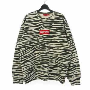 シュプリーム SUPREME 22FW Box Logo Crewneck Zebra ボックス ロゴ クルーネック ゼブラ スウェット トレーナー XL マルチカラー メンズ