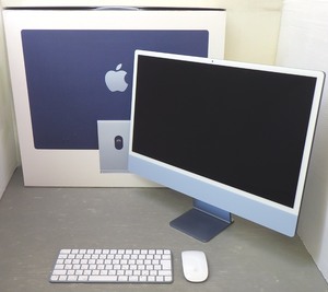 使用僅か美品 APPLE 24インチ M3チップ搭載 iMac MQRC3J/A ブルー Retina 4.5Kディスプレイ 8コアCPU 8コアGPU 8GBメモリ 256GB SSD