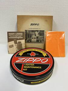 Zippo　ライターメンテナンスキット　新品（セット商品）1989年製＃200　ブラッシュフィニッシュ　フラットボトム　旧ロゴ（小）付