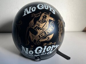 24A154 送料無料 RIDEZ KNUCKLEHEAD ナックルヘッド NoGuts NoGiory ヘルメット 57-60cm ジェットヘルメット フルフェイス バイカー 中古