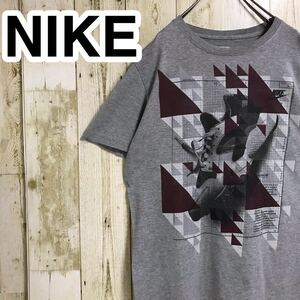 NIKE ナイキ 半袖Tシャツ グレー M ビッグプリント シューズ