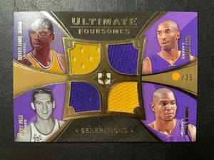 Kobe Bryant ＜ 08-09 Upper Deck Ultimate Collection Foursomes Generations ＞ 35枚限定ジャージ Kareem Abdul-Jabber Jerry West