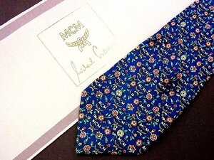 ♪24725D♪状態並品【花 ロゴ入 柄】エムシーエム【MCM】ネクタイ