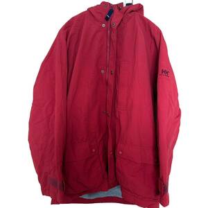 90s HELLY HANSEN ヘリーハンセン　裏地起毛　マウンテンパーカー　レッド　Mサイズ