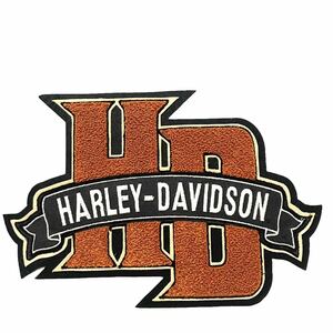 希少 90s USA製 ロゴ ワッペン 当時物 Harley-Davidson ビンテージ ハーレーダビッドソン パッチ 刺繍 フェルト パイル 