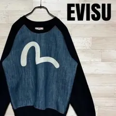 ✨EVISU エヴィス Bigカモメロゴ デニム トレーナー M✨