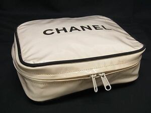 CHANEL シャネル PVC ポーチ マルチケース 小物入れ レディース アイボリー系×ブラック系 DE7377