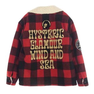 HYSTERIC GLAMOUR ヒステリックグラマー 02233ZI13350 × WIND AND SEA WDS バッファローチェック ランチコート ボアジャケット【中古】