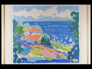 ジョン・ボッツ/ジョン・ボッチ(JOHN BOTZ) シルクスクリーン 版画「Laguna Beach Ⅱ」(ラグナ ビーチ)額装 限定部 サイン 大判 大型作品