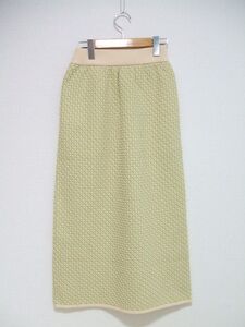 ROKU 6 BEAUTY&YOUTH JACQUARD KNIT SKIRT ジャガードニットスカート グリーン ベージュ ロクビューティアンドユース 2-0619M 196057