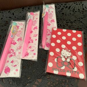 ★ハローキティ★キキララ★マイメロ★4点SET★HELLO KITTY★未使用★未開封★当時物★SANRIO★いちご新聞★非売品★ボールペン★ポチ袋★