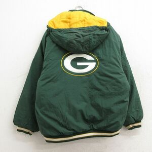 古着 リーボック 長袖 ナイロン ジャケット パーカー キッズ ボーイズ 子供服 00s NFL グリーンベイパッカーズ 緑 グリーン アメフト