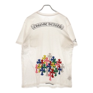 CHROME HEARTS クロムハーツ MLTCOL CEM CRS Tee クロムハーツ マルチカラー セメタリークロス 半袖カットソー Tシャツ ホワイト