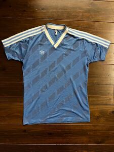 80s 90s アディダス ユニフォーム 西ドイツ製 ユーロ ヴィンテージ M Tシャツ adidas サッカー フットボール 