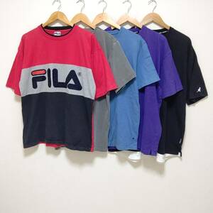 お得!!【まとめ売り】半袖 Tシャツ 5着 セット FILA フィラ KANGOL カンゴール コーエン スポーツ アメカジ古着 メンズ サイズ XL /Y14128j