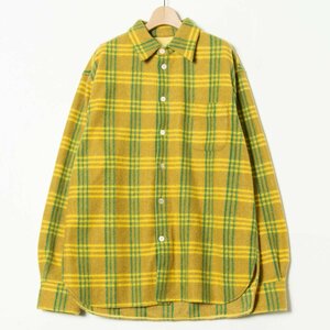 【1円スタート】MARNI マルニ フランネルチェックシャツジャケット 長袖シャツ ハイブランド カジュアル 秋冬 イエロー 黄色 48 イタリア製