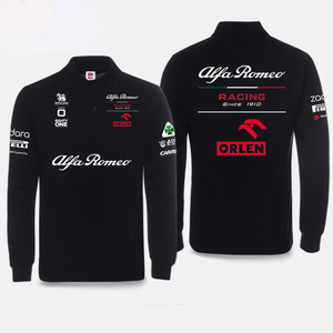 Alfa Romeo Racing アルファロメオ F1 レーシング チーム レプリカ　ポロシャツ　ブラック Lサイズ　ロングスリーブ