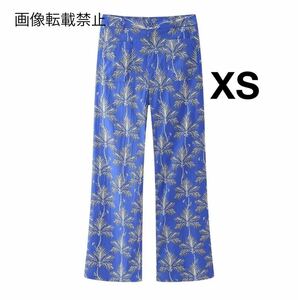 vintage ヴィンテージ レトロ 柄 ロングパンツ ボトムス XSサイズ レディース★ZARA 好きな方に★2024 S/S 春新作 新品未使用★