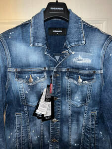 新品未使用 購入価格155,100円 DSQUARED2 MEDIUM HERITAGE RAMMENDO WASH JEAN JACKET デニムジャケット サイズ52 買えるレオン購入 正規品