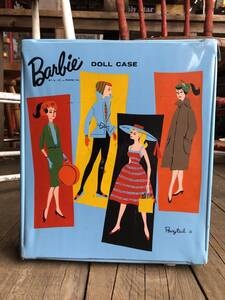 即決 1961 Mattel バービー ビンテージ ドールケース ファッション トランク 水色 / 人形 着せ替え Barbie 60s