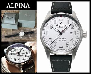 ■ 定価168,000円 新品 ALPINA アルピナ AL-525S4S6 STARTIMER PILOT スタータイマー パイロット ウォッチ デイト 自動巻 腕時計 白