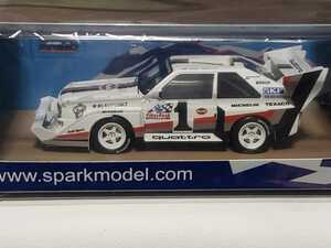 新品 1/43 スパーク SPARK Audi Quattro Winner Pikes Peak 1987 W.Rohrl #1