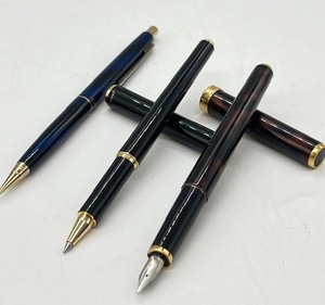 S6222B■ PLATINUM SAILOR EXCEED 万年筆 ボールペン シャーペン 筆記用具 3本セット プラチナ セーラー エクシード ブラウン ブルー 黒