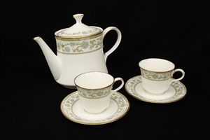 ◆食器39 Noritake ティーポット カップ＆ソーサー2客◆ノリタケ ヨシノ/消費税0円