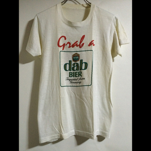 80sビールTシャツ/ダメージスケスケエロアート企業ドイツ90s70s