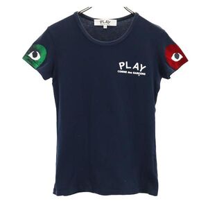 プレイコムデギャルソン 2009年 日本製 プリント 半袖 Tシャツ M ネイビー系 PLAY COMME des GARCONS レディース